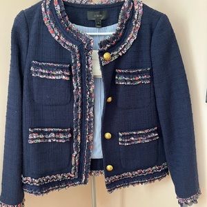 Jew Crew women’s navy jacket with gold buttons size 0
